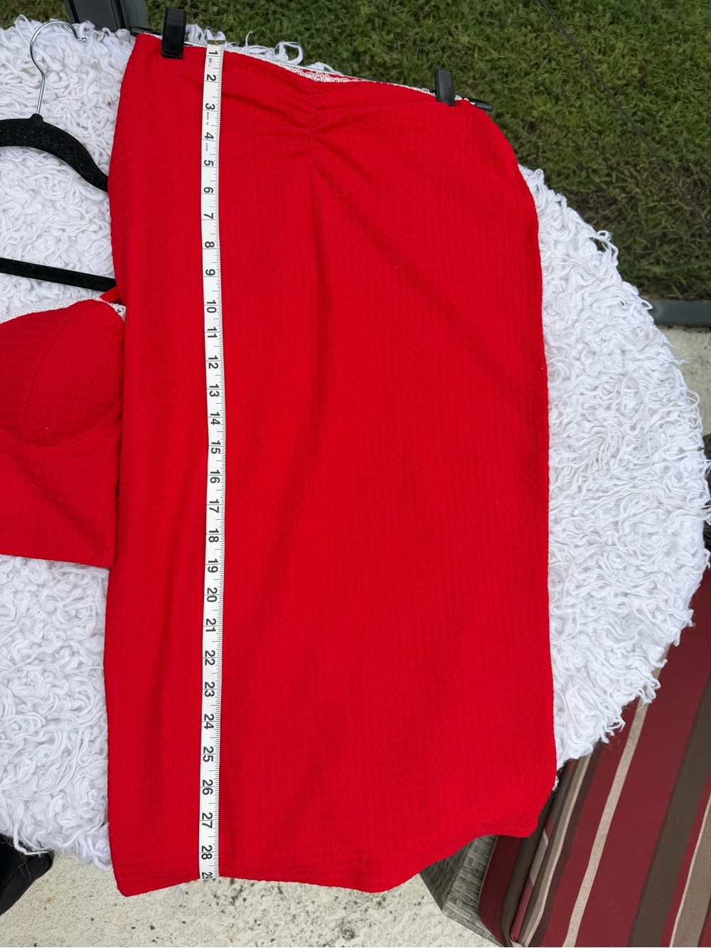 Women's Red Two-Piece Pencil Skirt Set with Crop Bustier - Unbranded - Picture 3 of 5